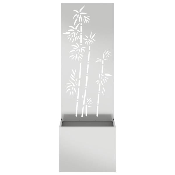 Blumentopf mit dekorativem Paneel Silber 50 x 140 cm