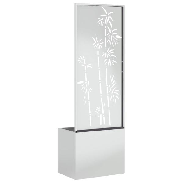Blumentopf mit dekorativem Paneel Silber 50 x 140 cm