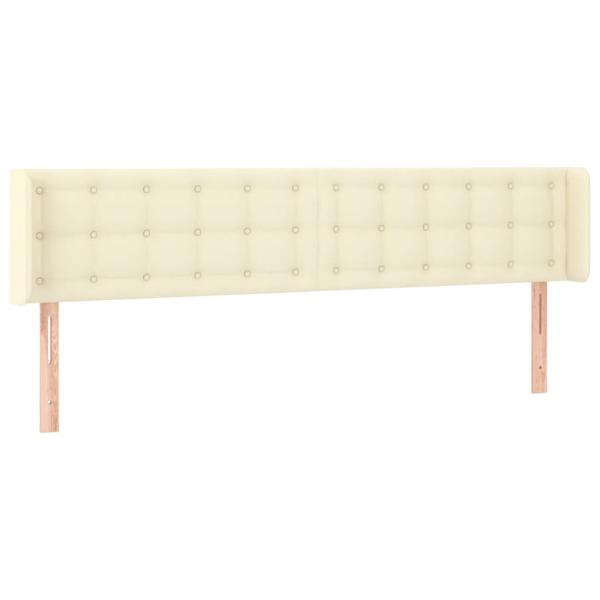 LED Kopfteil Creme 183x16x78/88 cm Kunstleder