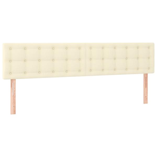 Kopfteile 2 Stk. Creme 90x5x78/88 cm Kunstleder