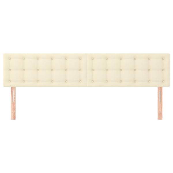 Kopfteile 2 Stk. Creme 90x5x78/88 cm Kunstleder