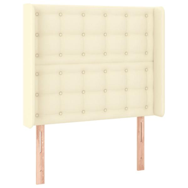 LED Kopfteil Creme 93x16x118/128 cm Kunstleder