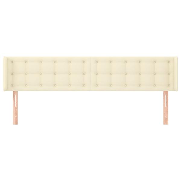 Kopfteil mit Ohren Creme 183x16x78/88 cm Kunstleder