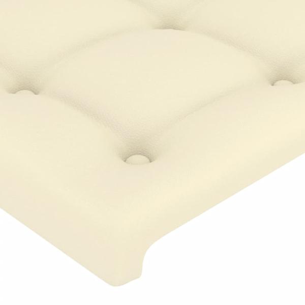 LED Kopfteil Creme 90x5x118/128 cm Kunstleder