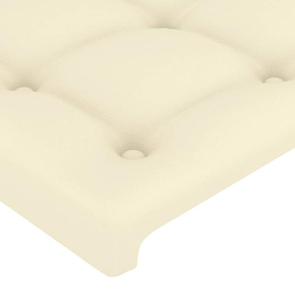 LED Kopfteil Creme 183x16x118/128 cm Kunstleder