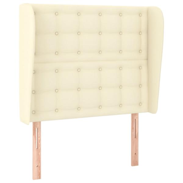 Kopfteil mit Ohren Creme 93x23x118/128 cm Kunstleder