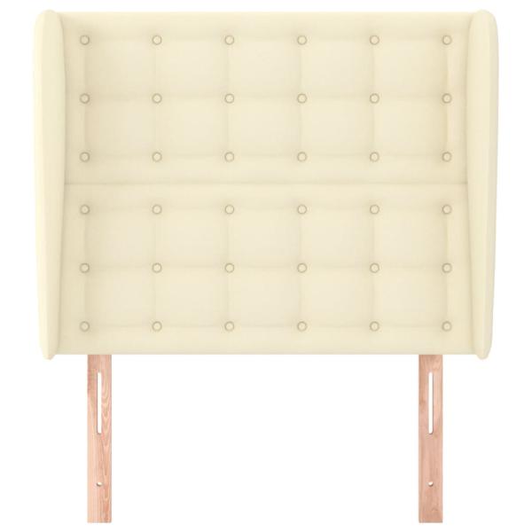 Kopfteil mit Ohren Creme 93x23x118/128 cm Kunstleder