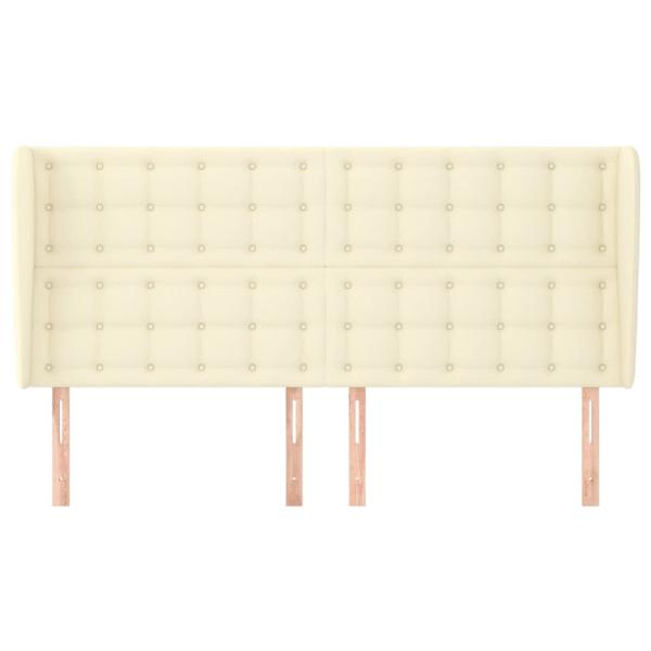 Kopfteil mit Ohren Creme 183x23x118/128 cm Kunstleder