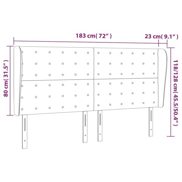 Kopfteil mit Ohren Creme 183x23x118/128 cm Kunstleder