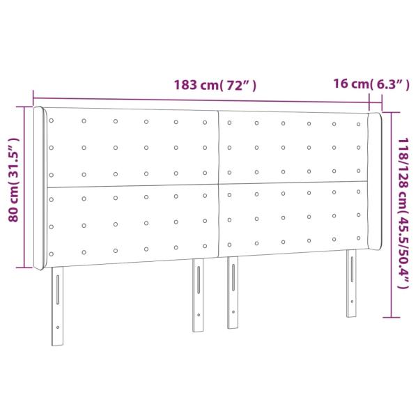 Kopfteil mit Ohren Creme 183x16x118/128 cm Kunstleder