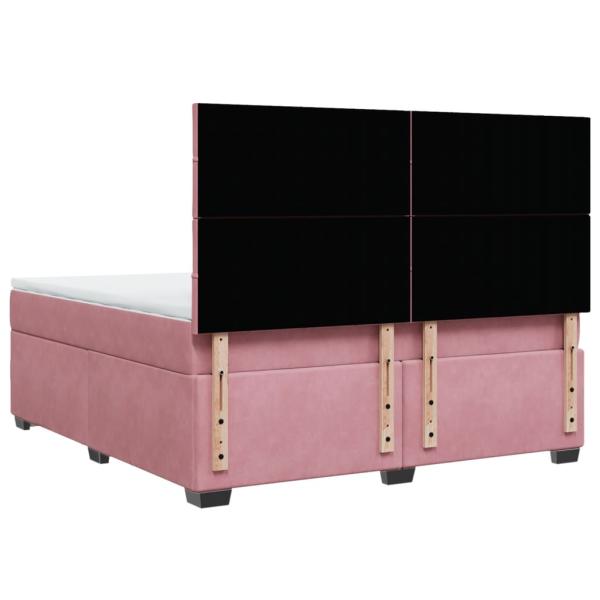 Boxspringbett mit Matratze Rosa 180x200 cm Samt