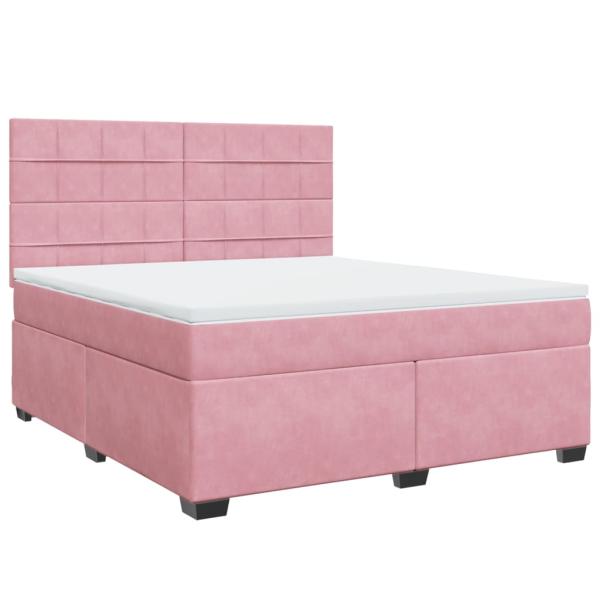 Boxspringbett mit Matratze Rosa 180x200 cm Samt
