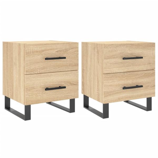 Nachttische 2 Stk. Sonoma-Eiche 40x35x47,5 cm Holzwerkstoff