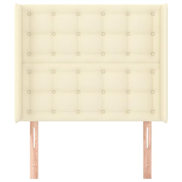 Kopfteil mit Ohren Creme 93x16x118/128 cm Kunstleder
