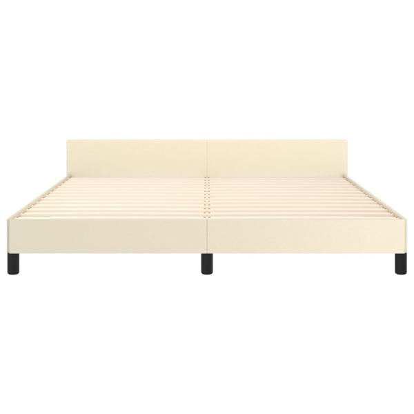 Bettgestell mit Kopfteil Creme 180x200 cm Kunstleder