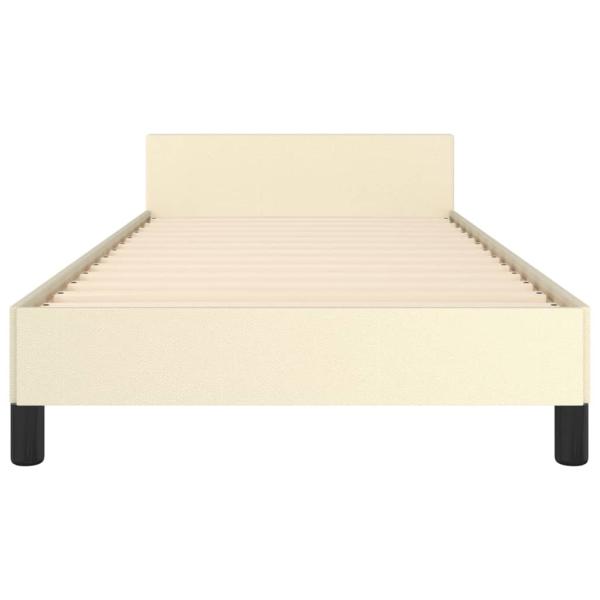 Bettgestell mit Kopfteil Creme 90x200 cm Kunstleder