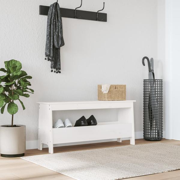 ARDEBO.de - Flurbank Weiß 100x28x45 cm Massivholz Kiefer