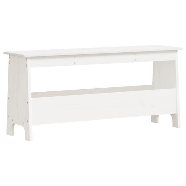 Flurbank Weiß 100x28x45 cm Massivholz Kiefer