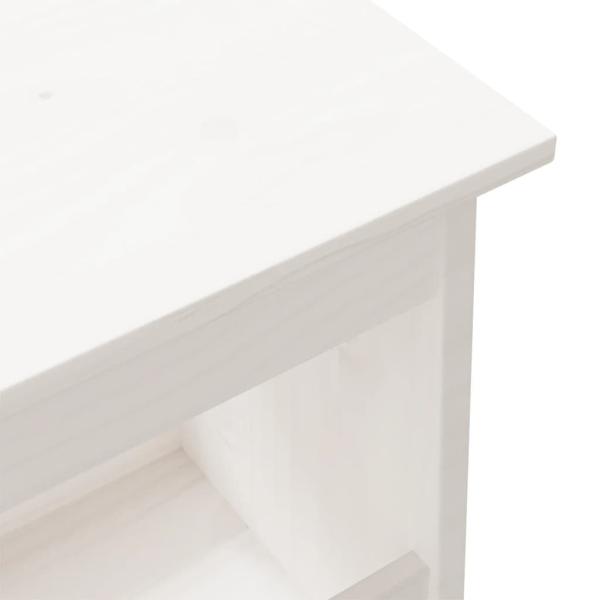 Flurbank Weiß 100x28x45 cm Massivholz Kiefer