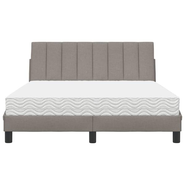 Bett mit Matratze "Hanko" Taupe 120x200 cm Stoff