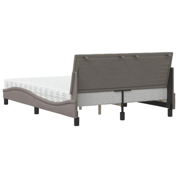 Bett mit Matratze "Hanko" Taupe 120x200 cm Stoff