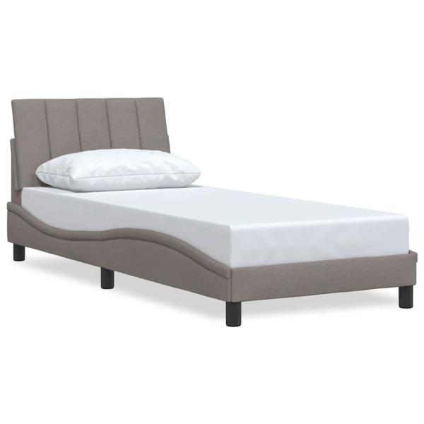 Bettgestell ohne Matratze "Hanko" Taupe 90x200 cm Stoff