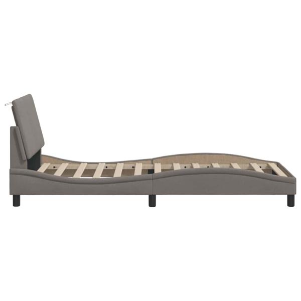 Bettgestell ohne Matratze "Hanko" Taupe 90x200 cm Stoff