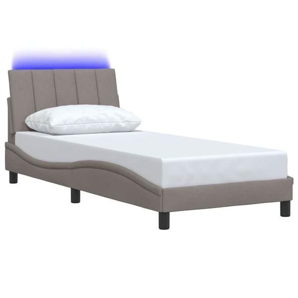 Bettgestell ohne Matratze "Hanko" Taupe 90x200 cm Stoff