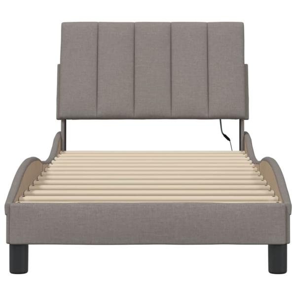 Bettgestell ohne Matratze "Hanko" Taupe 90x200 cm Stoff