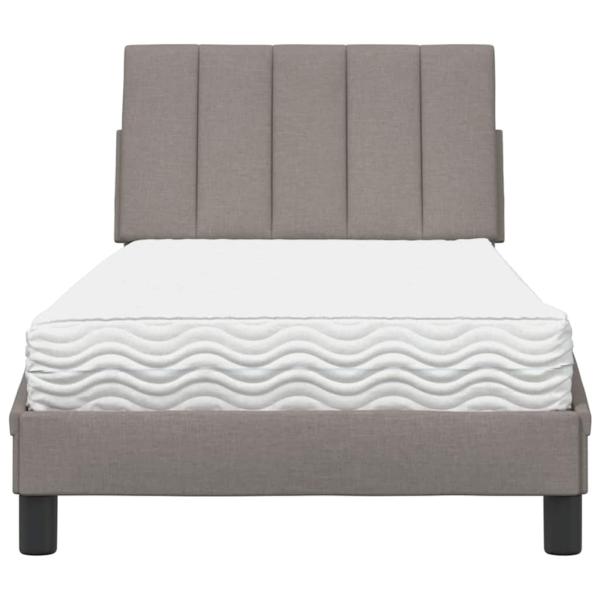Bett mit Matratze "Hanko" Taupe 90x200 cm Stoff