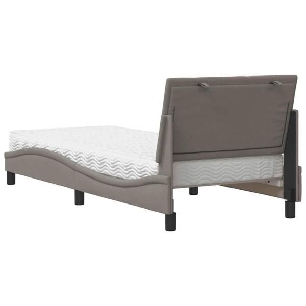 Bett mit Matratze "Hanko" Taupe 90x200 cm Stoff