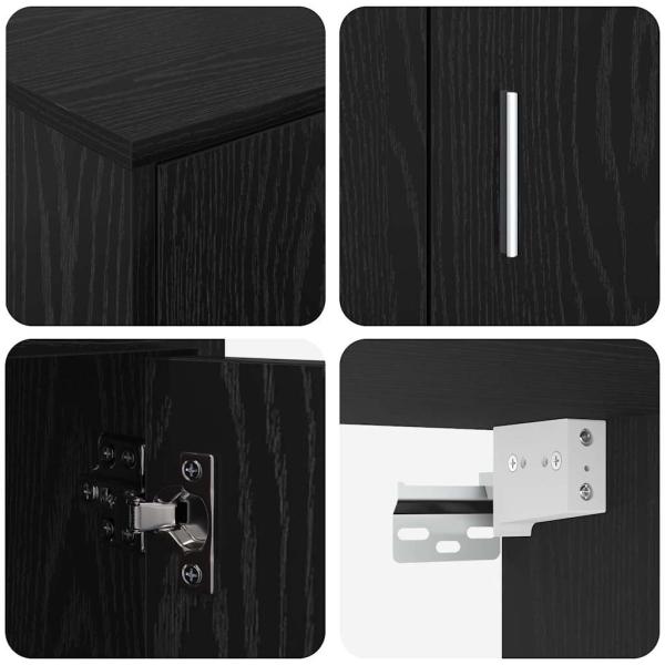 4-teilige TV-Schrank Set 4 pcs Schwarze Eiche Holzwerkstoff