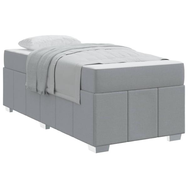 ARDEBO.de - Bettgestell Hellgrau 100 x 200 cm Stoff