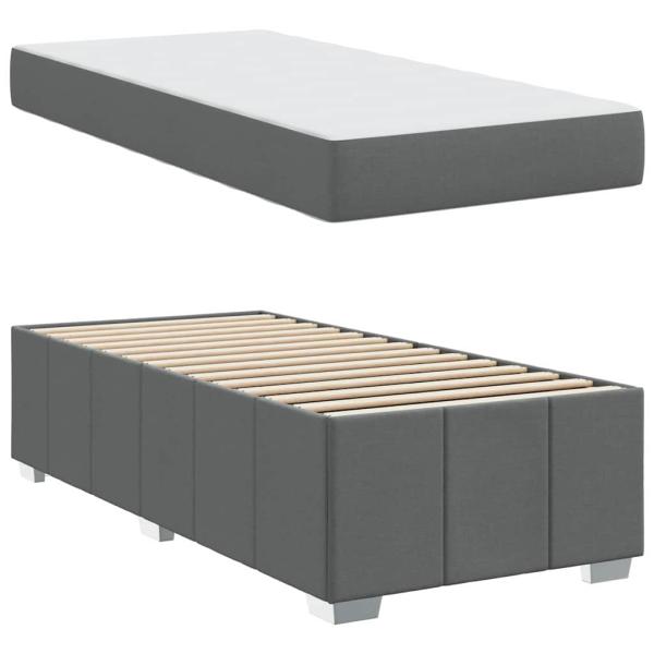 Bettgestell Dunkelgrau 100 x 200 cm Stoff