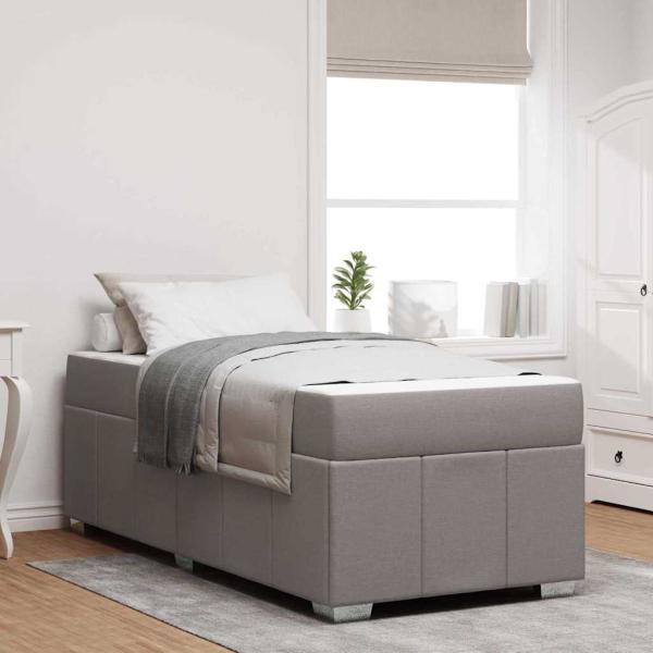 ARDEBO.de - Bettgestell Taupe 100 x 200 cm Stoff
