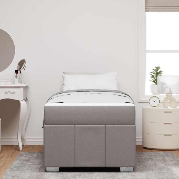 Bettgestell Taupe 100 x 200 cm Stoff