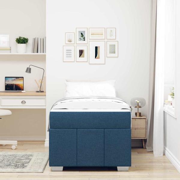 Bettgestell Blau 100 x 200 cm Stoff