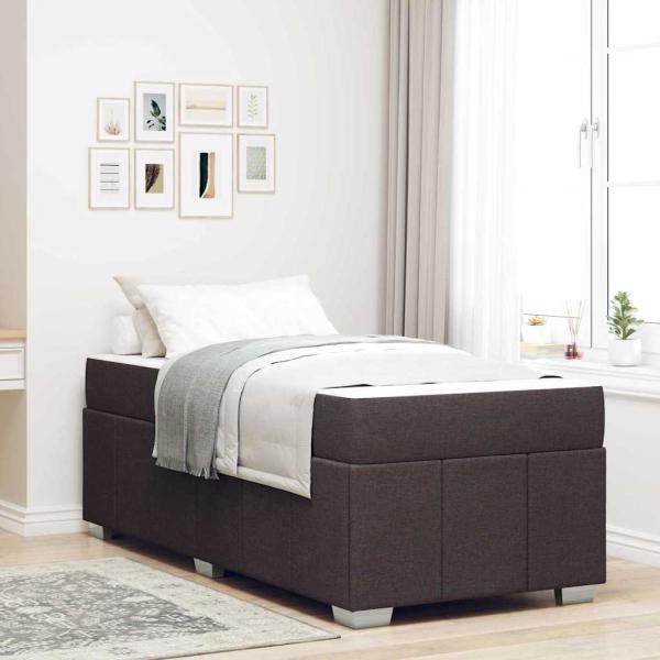 ARDEBO.de - Bettgestell Dunkelbraun 120 x 190 cm Stoff