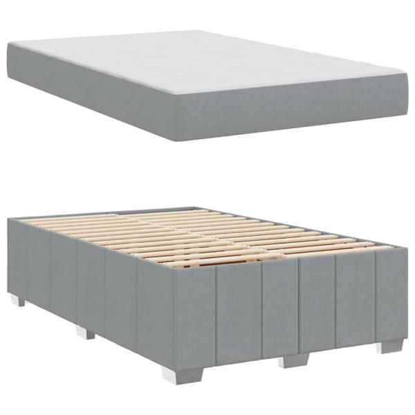 ARDEBO.de - Bettgestell Hellgrau 120 x 200 cm Stoff