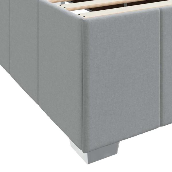 Bettgestell Hellgrau 120 x 200 cm Stoff