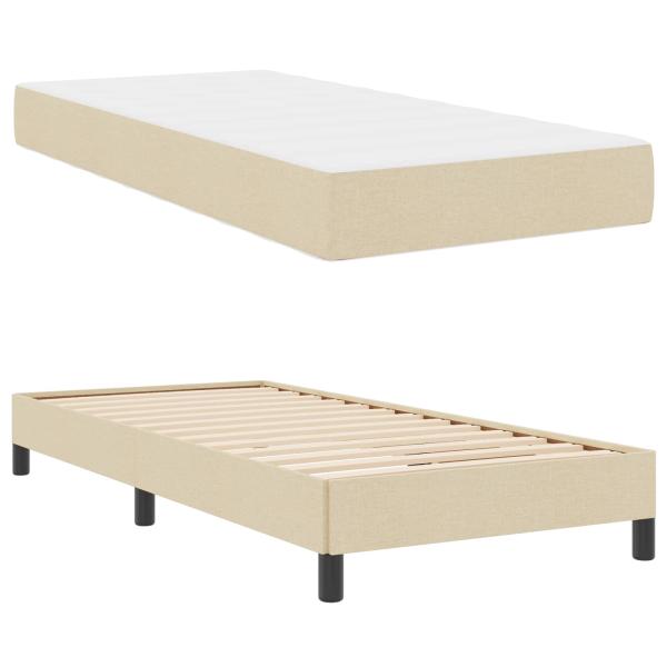 Boxspringbett Sonstiges Creme 90 x 190 cm Stoff