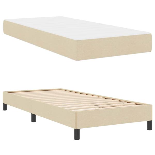 Boxspringbett Sonstiges Creme 90 x 190 cm Stoff