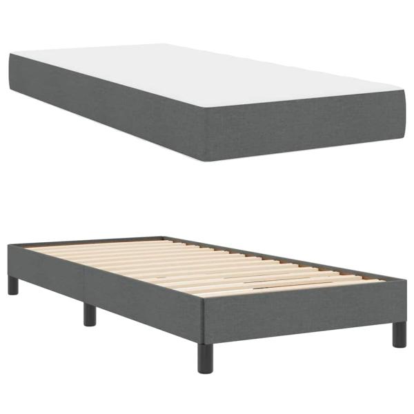 Boxspringbett Sonstiges Dunkelgrau 90 x 200 cm Stoff