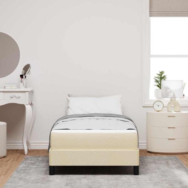 Boxspringbett Sonstiges Creme 100 x 200 cm Stoff