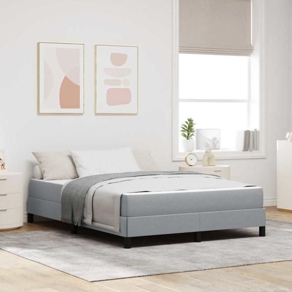 ARDEBO.de - Boxspringbett Sonstiges Hellgrau 140 x 190 cm Stoff