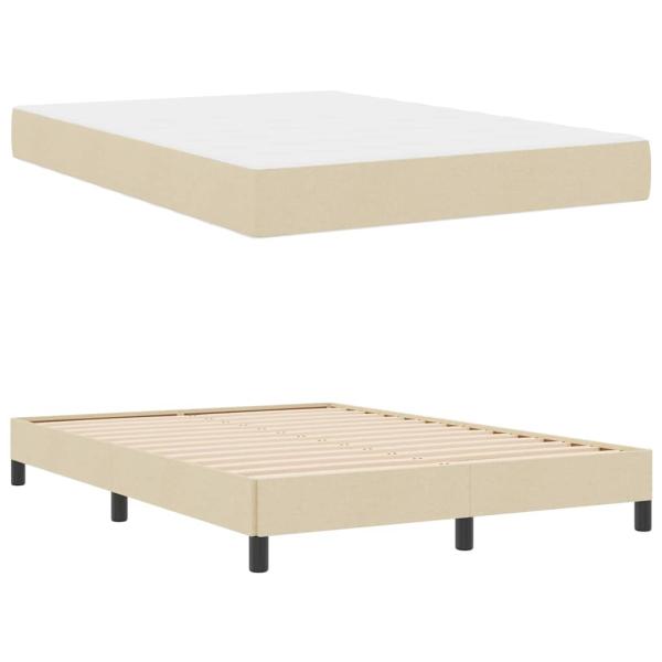 Boxspringbett Sonstiges Creme 140 x 200 cm Stoff