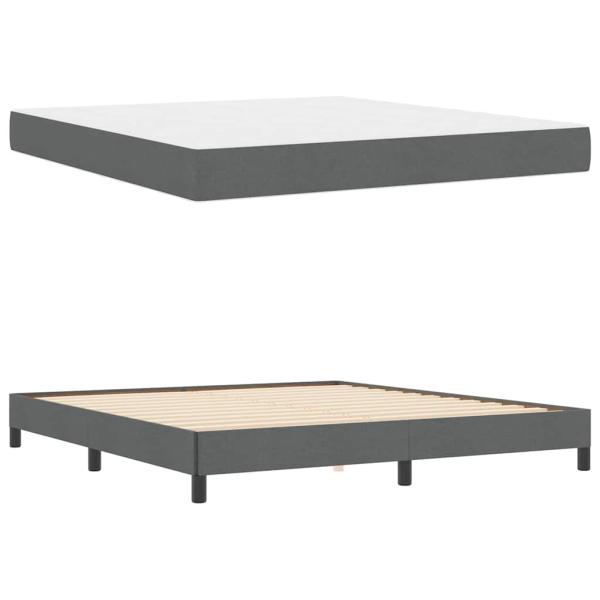 Boxspringbett Sonstiges Dunkelgrau 180 x 200 cm Stoff
