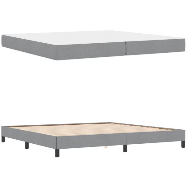 Boxspringbett Sonstiges Hellgrau 200 x 200 cm Stoff