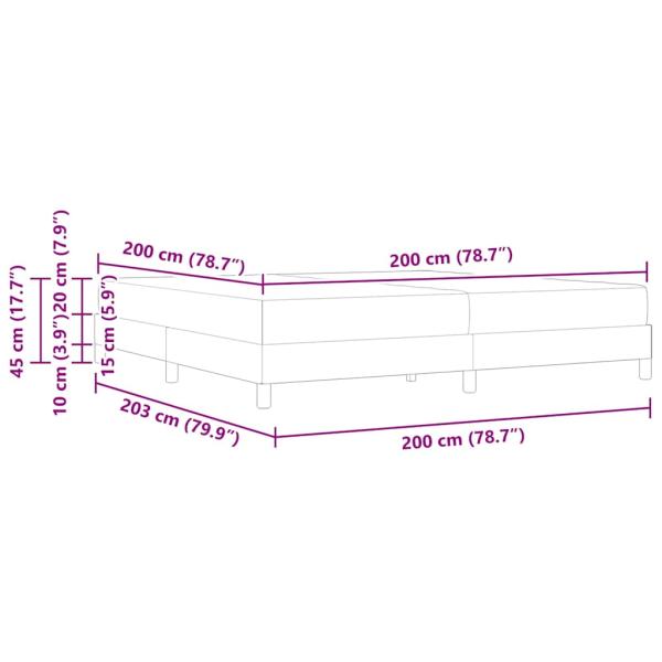 Boxspringbett Sonstiges Dunkelgrau 200 x 200 cm Stoff