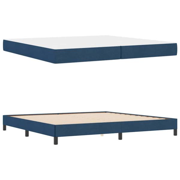 Boxspringbett Sonstiges Blau 200 x 200 cm Stoff